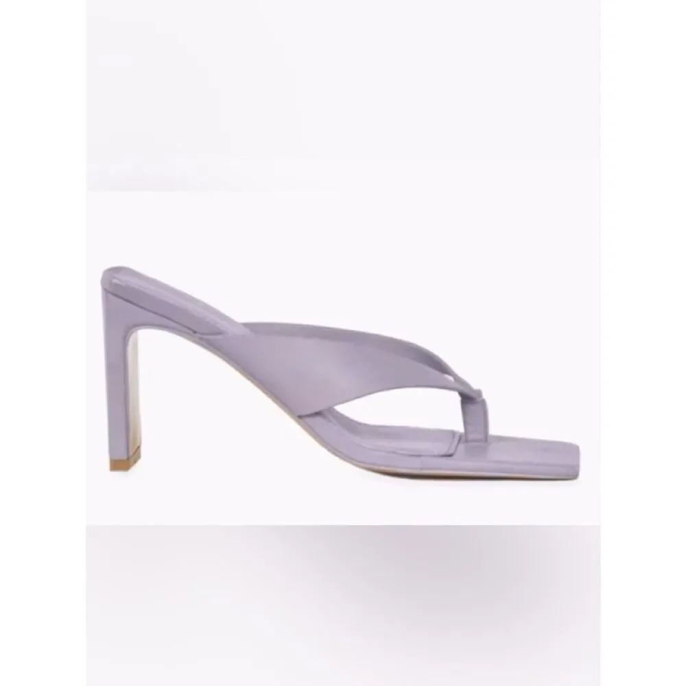 NEW Jonathan Simkhai Lupine Purple Evangeline Square Toed Heel Sandals Size 9.5